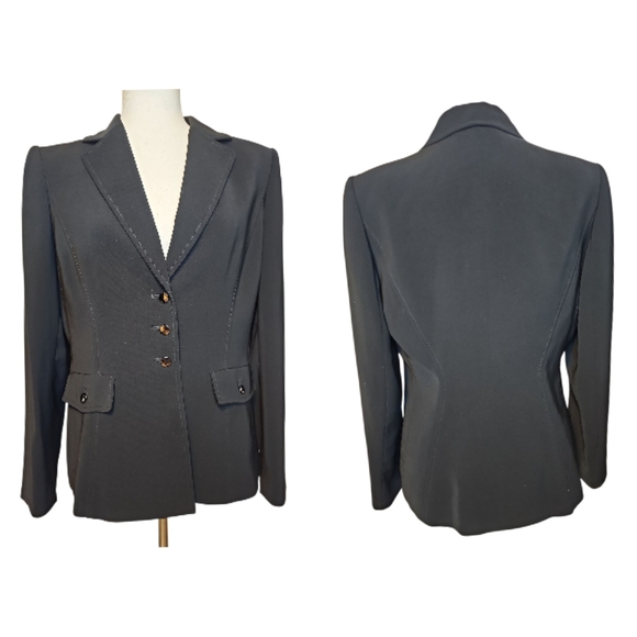 Tahari ASL Black 2 Piece Suit Set Size 8p - Picture 2 of 6